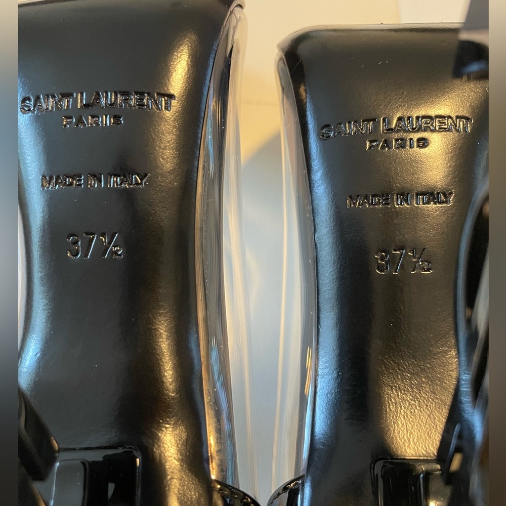 Sold Yves Saint Laurent Opyum Pointed Toe Logo Heel Pumps - Picture 7 of 10